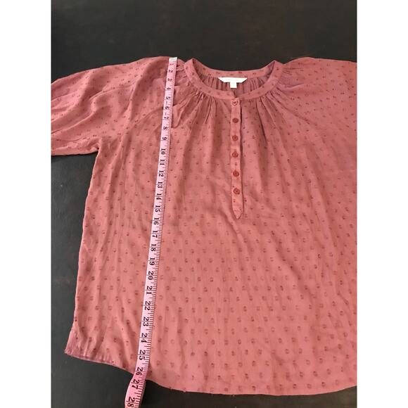 Garnet Hill Elbow-Sleeve Swiss-Dot Blouse - Size Medium - Picture 7 of 12